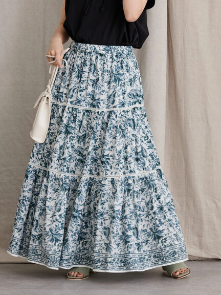 Rok Motif Bunga Kadima Tiered Flower Skirt