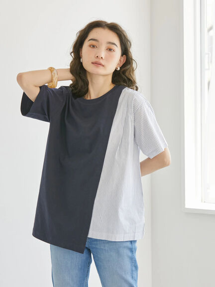 Kaos Blouse Rhone Two Material T-Shirt