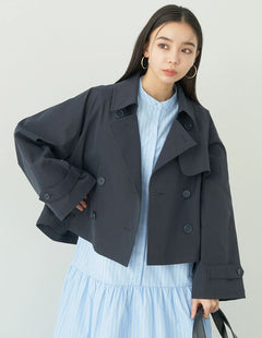 Jaket Crop Wanita Mabel Short Trench Coat Bobo Tokyo