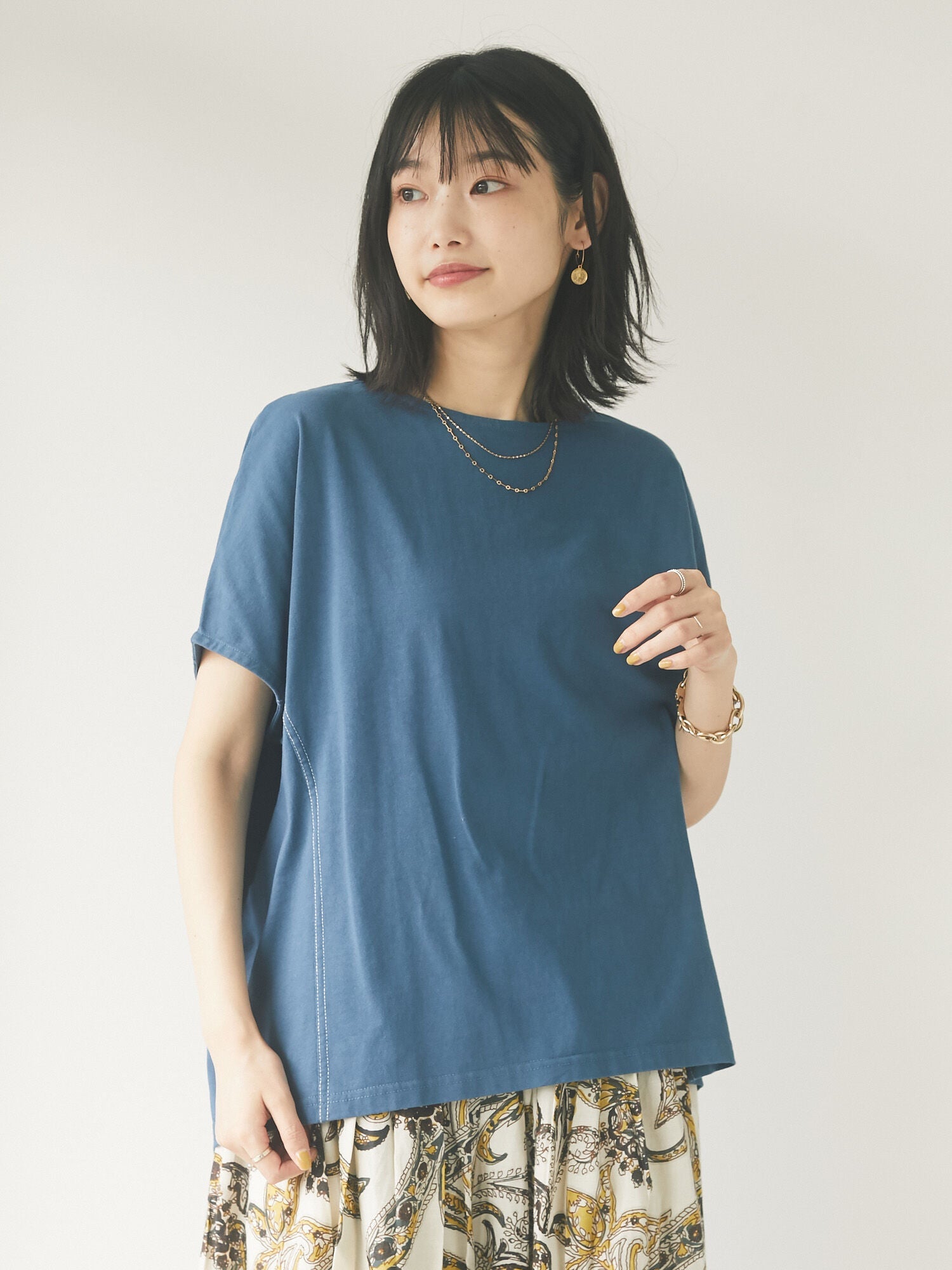 Rachel Color Stitch Dolman T-shirt