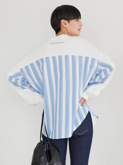 Wabaku Stripe Waffle Pullover