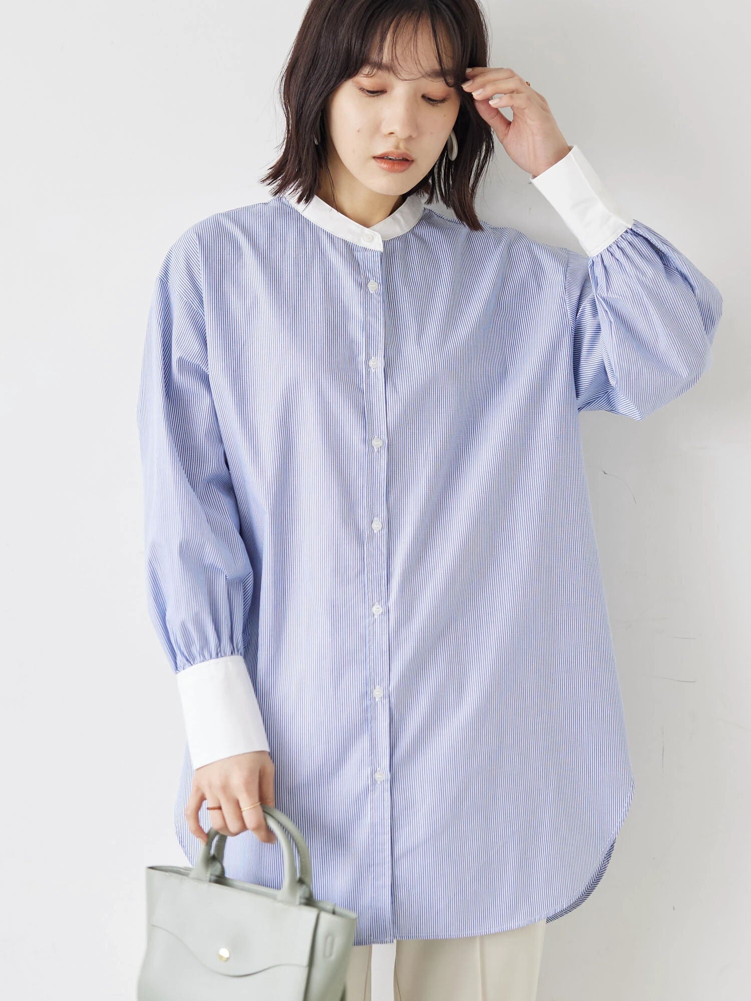 Camile Striped Cleric Shirt