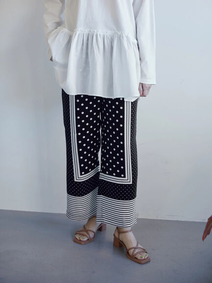 Sayaka Panel Pattern Dot Pants