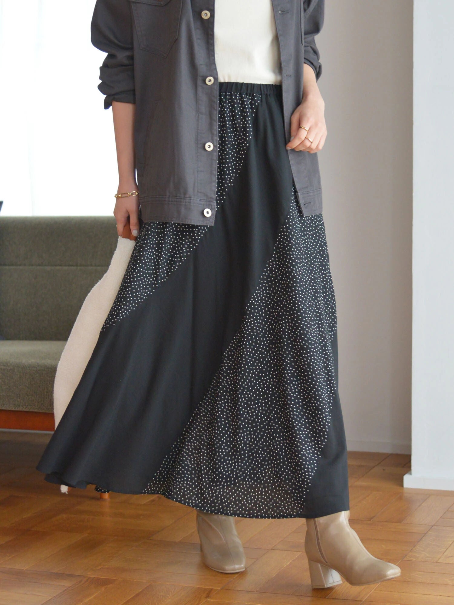 Sonya Dot Pattern Skirt