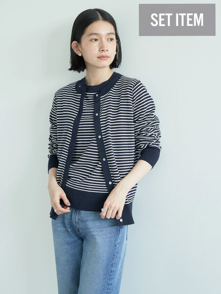 Set Cardigan SET UV Cut Knit Cardigan With Pullover Bobo Tokyo