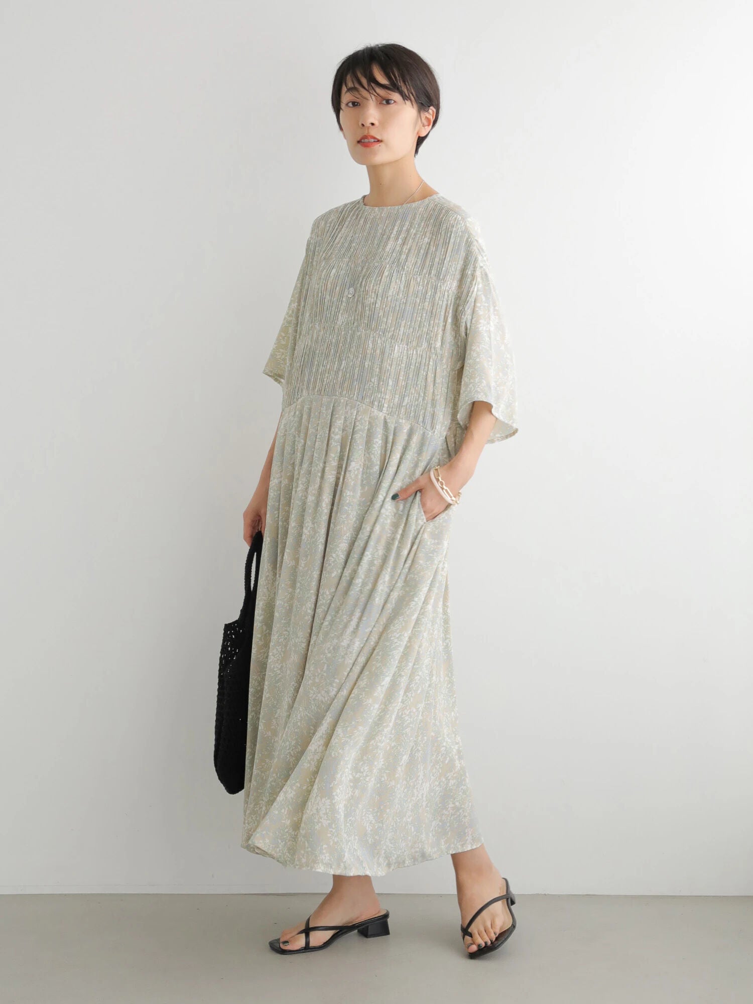 Camila Tiered Pleated Long Dress