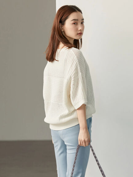 Blouse rajut Kamal Knit Short Sleeve Pullover