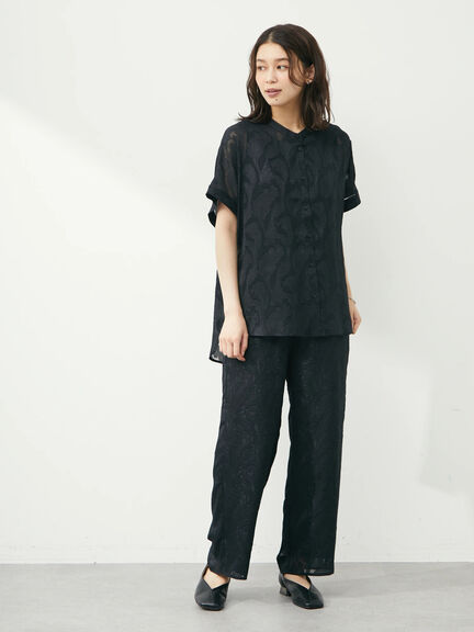 Yamaza Sheer Jacquard Pants