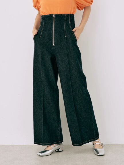 Wide Leg Jeans Wanita Kazanami Jeans