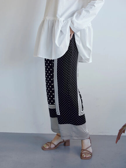 Sayaka Panel Pattern Dot Pants