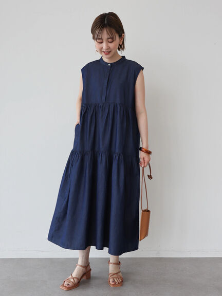 Denim layered outlet dress