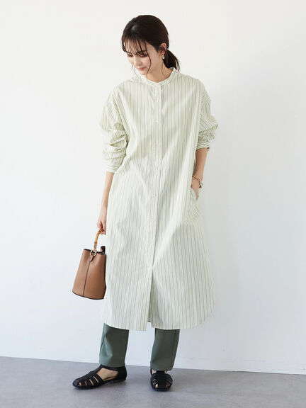 Sugi Band Collar Shirt Dress