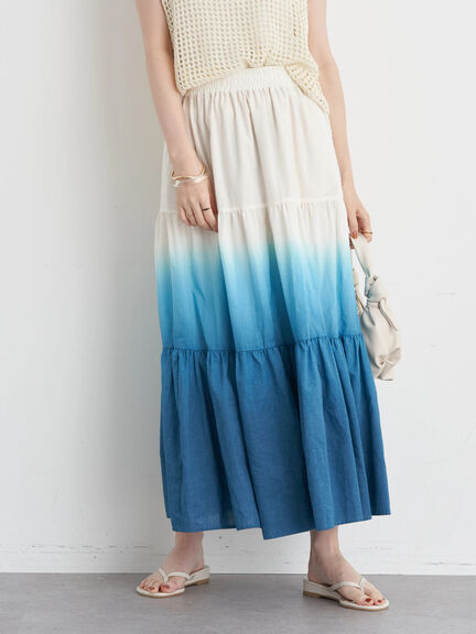 Rok flare Maro Dye Tiered Skirt