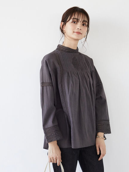 Momiro Sleeve Lace High Neck