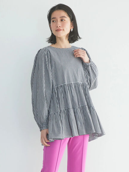 Blouse Wanita Lengan Balon Hanarira Tiered Volume Sleeve Tunic Bobo Tokyo