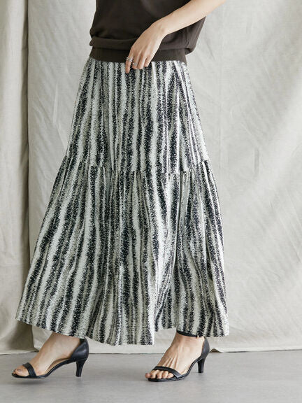 Rok Panjang Kekinian Wega Tiered Print Skirt Bobo Tokyo