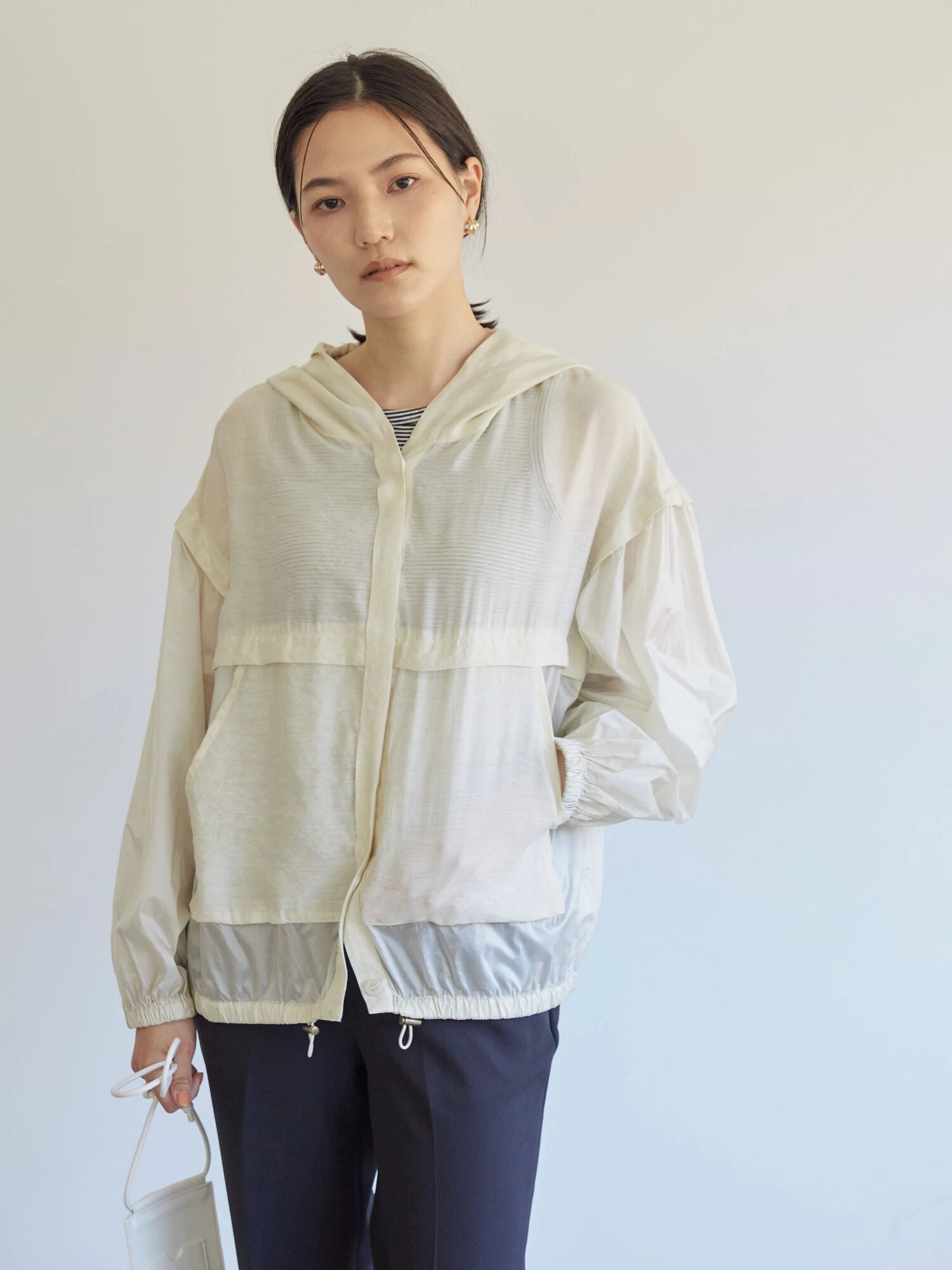 Oriel Switching Hooded Blouson