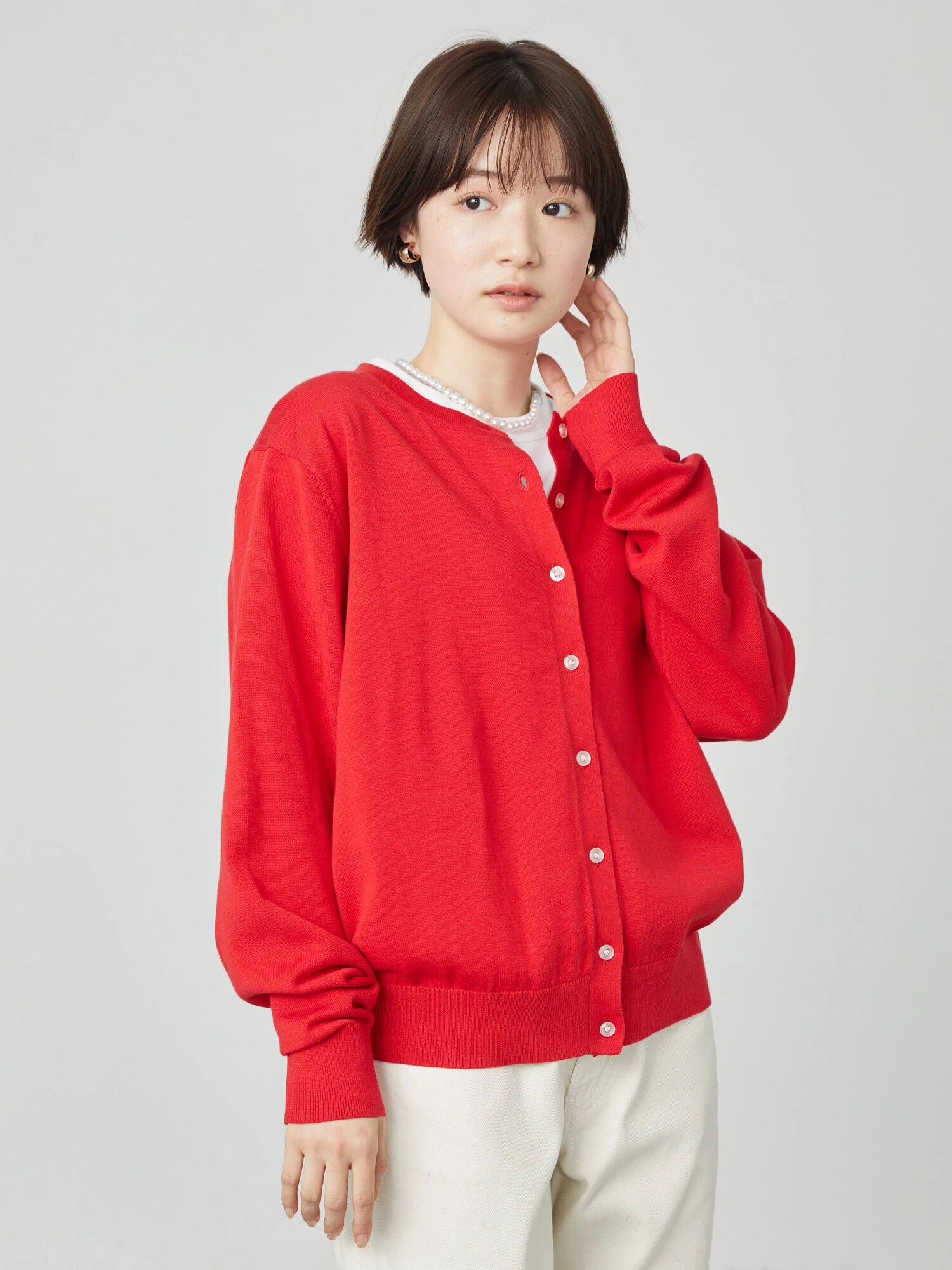 Tevy Crew Neck Knit Cardigan