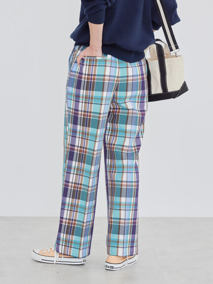 Jenner Check Straight Pants