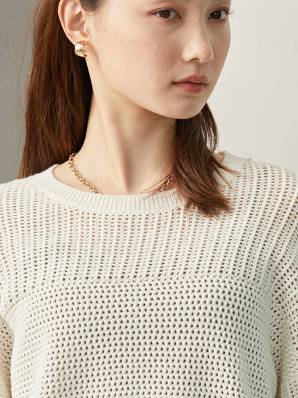 Blouse rajut Kamal Knit Short Sleeve Pullover