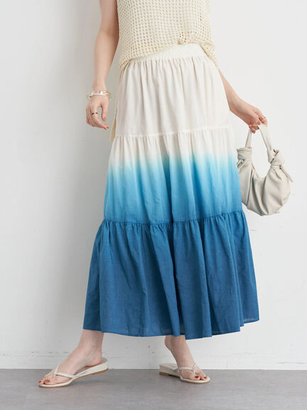 Rok flare Maro Dye Tiered Skirt