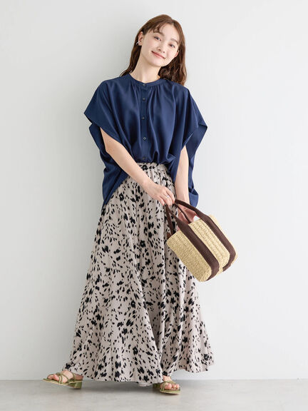 Hori Gathered Flare Skirt