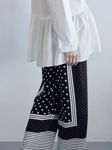 Sayaka Panel Pattern Dot Pants