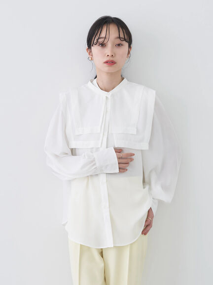 Model baju atasan wanita Avege Sheer Crew Neck Pullover Bobo Tokyo