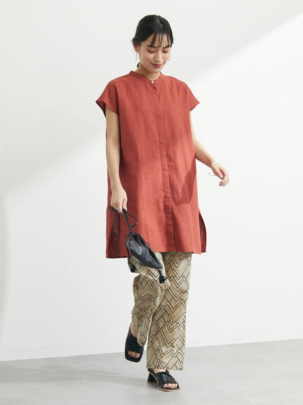 Hiyoku Linen Short Sleeve Tunic