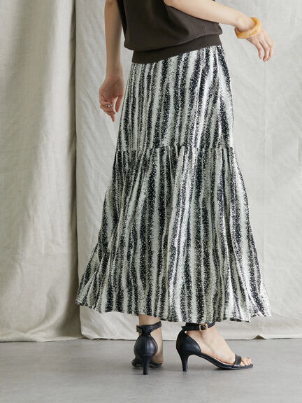 Wega Tiered Print Skirt