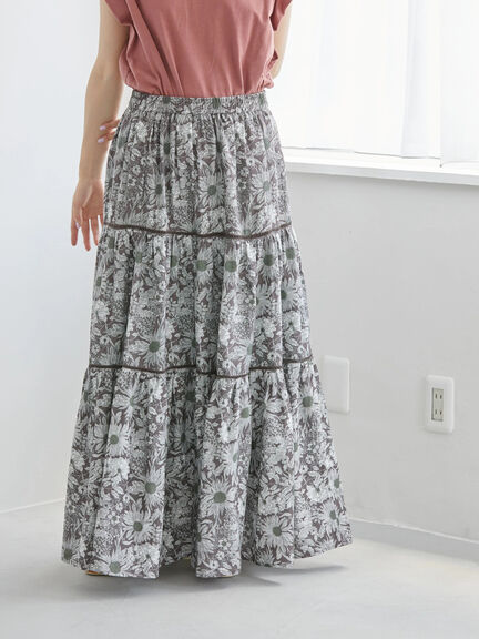 Rok Motif Bunga Kadima Tiered Flower Skirt