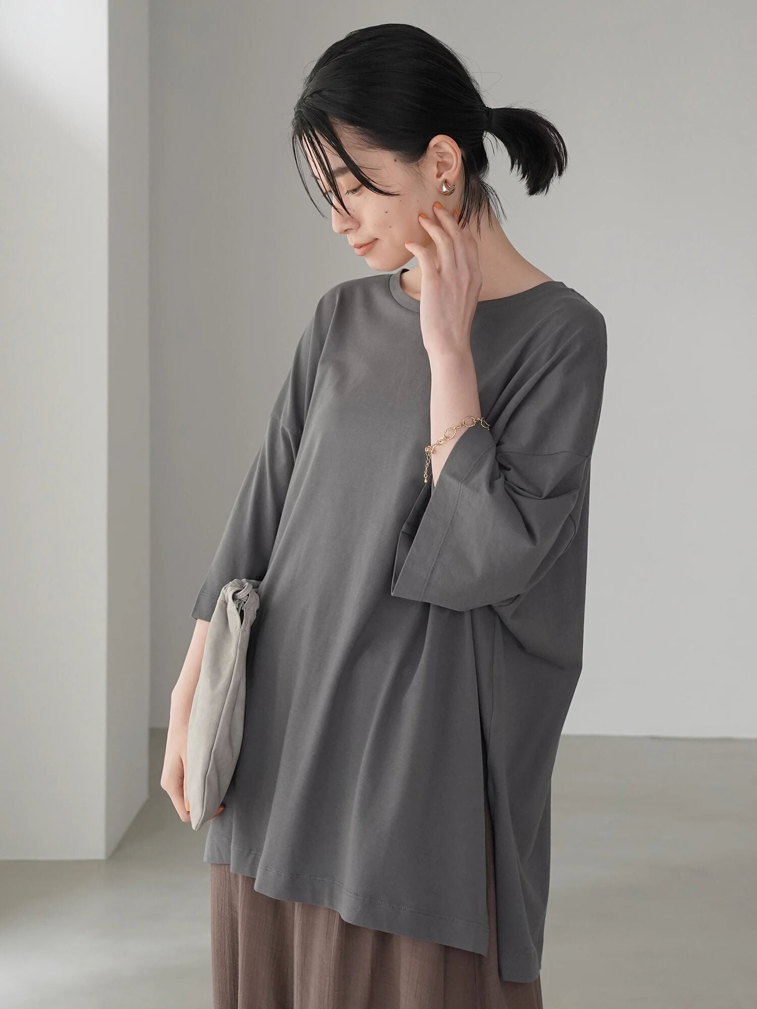 Julie Side Slit Tunic Blouse