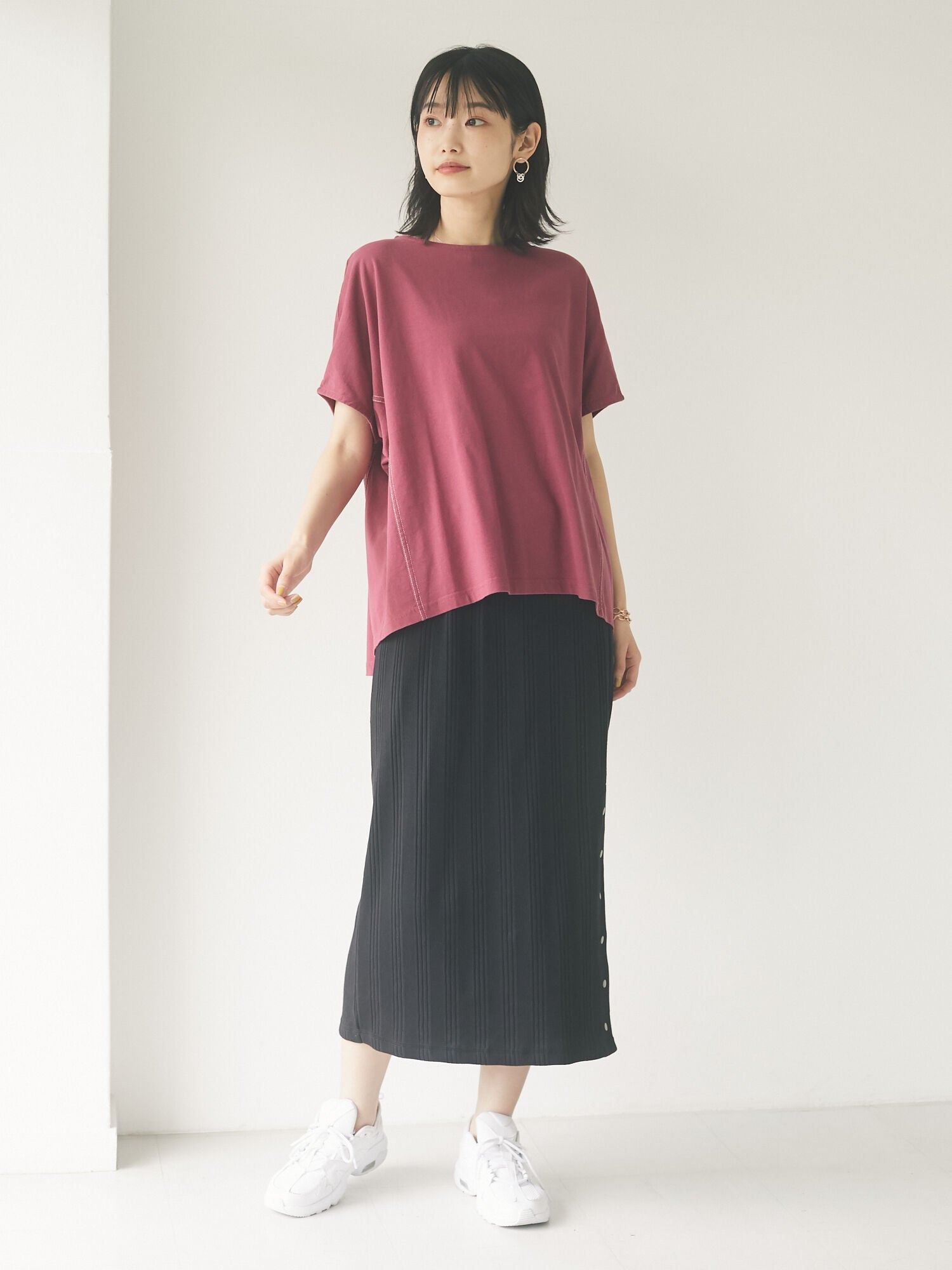 Rachel Color Stitch Dolman T-shirt