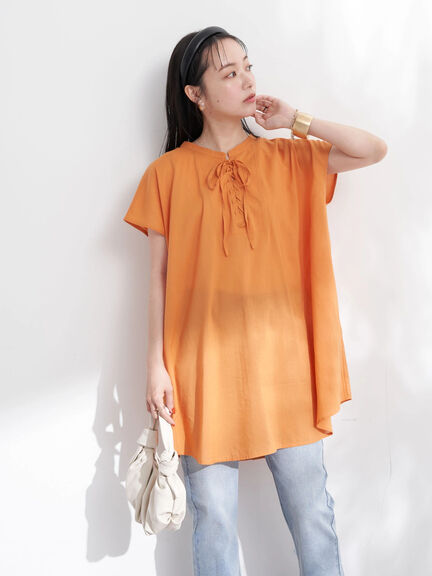 Baju tunik Kekinian Marty 2-Way Lace-up Tunic