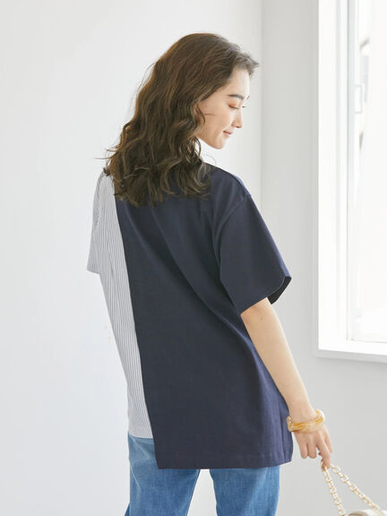 Kaos Blouse Rhone Two Material T-Shirt