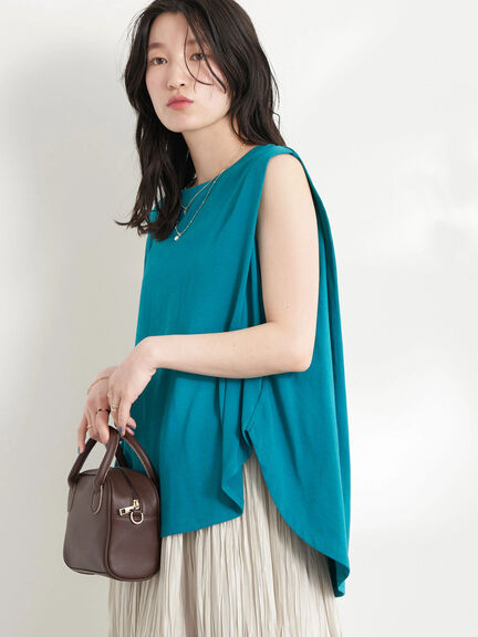 sleevsless tops Iwaki Sleeveless Tuck Cut Pullover