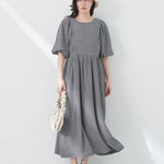 Model Dress Lengan Balon Lala Volume Sleeve Check - Bobo Tokyo