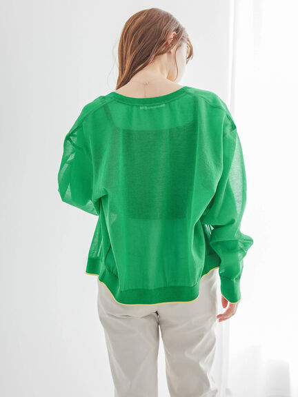 Yusa V-neck Sheer Cardigan