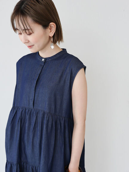 Denim Dress Fukuoka Layered Denim Dress