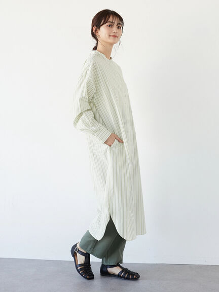 Sugi Band Collar Shirt Dress