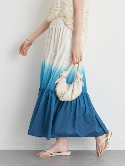 Rok flare Maro Dye Tiered Skirt