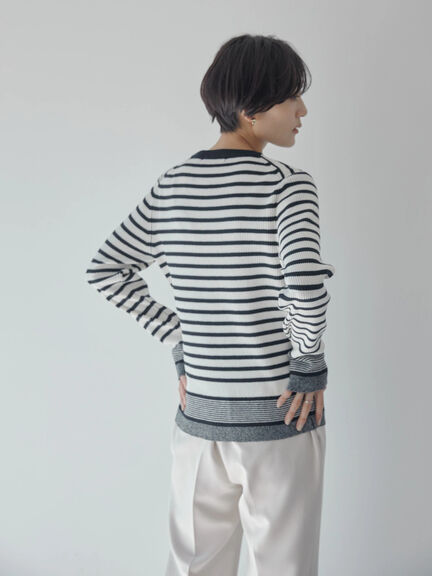 Jadine Border Knit Pullover