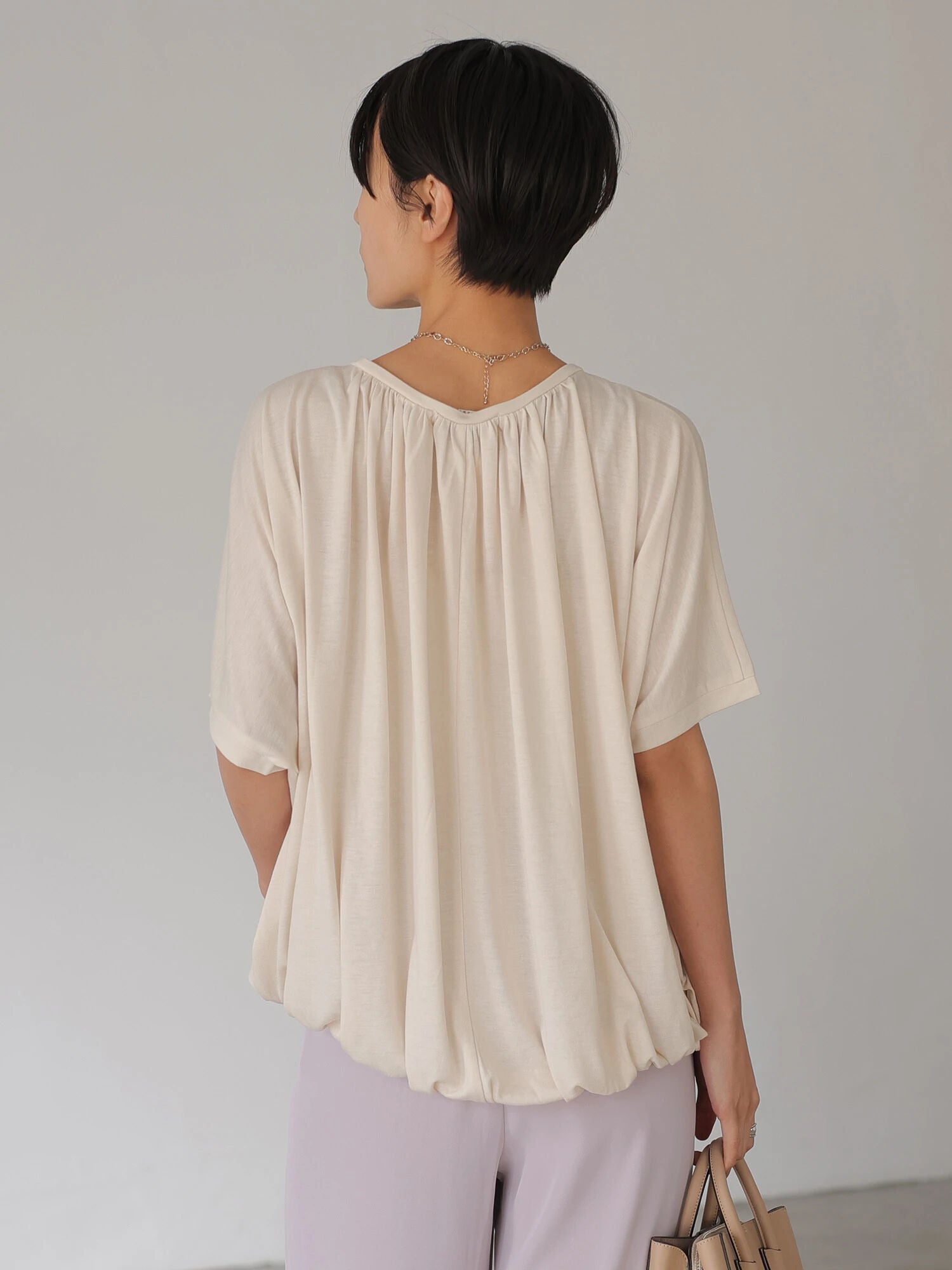 Isuzu Drapery Short Sleeve Blouse