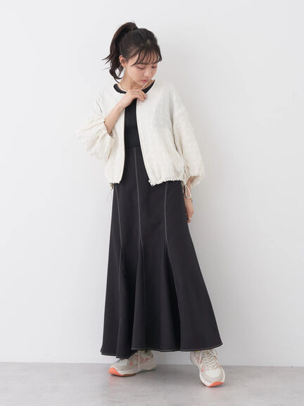 Kizuna Stitch Panel Flared Skirt