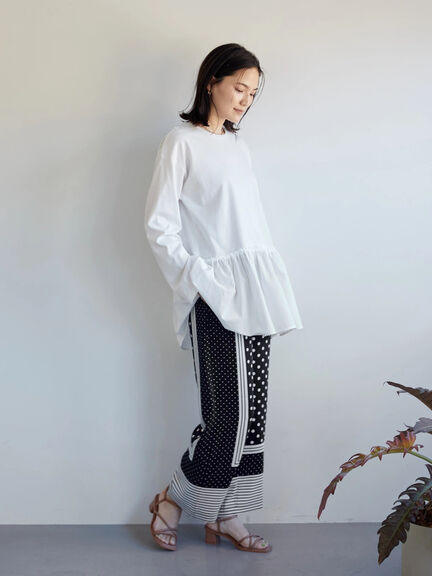 Sayaka Panel Pattern Dot Pants