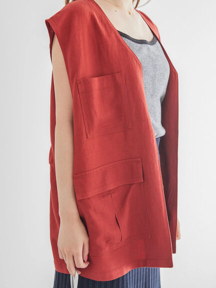 Shaaya Linen Blend Vest