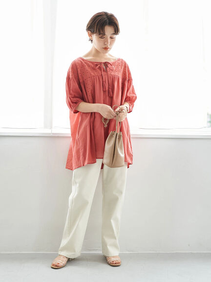 Tunik Lengan Balon Yukata Short Sleeve Lace Tunic