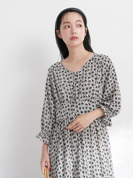 Kimono dress - Haori V-Neck Flower Dress