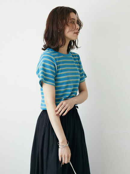 T-shirt garis garis Otaru Border T-Shirt