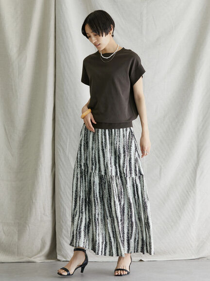 Wega Tiered Print Skirt